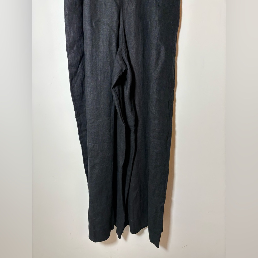 NWT MADEWELL Seamed Wide-Leg Jumpsuit 100% Linen Black Sz 6 - Picture 9 of 12